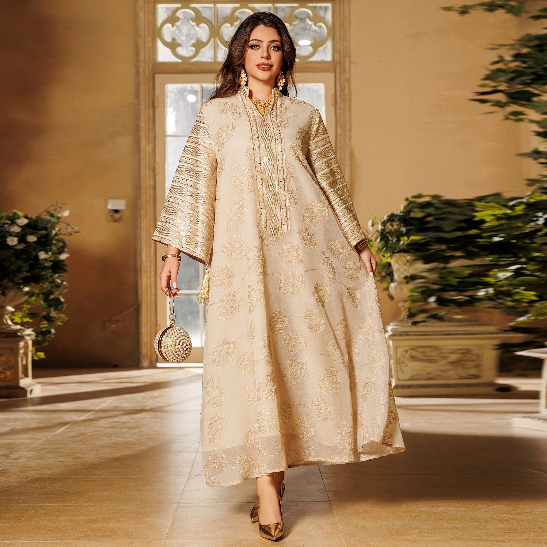arabic ladies dress jalabiya Amazing Snazzy Arabic Abaya Dress Eid Jalabiya Kaftan Dresses Women Dubai Abaya Turkey Floral Printed Loose Muslim Hijab Dresses, Women's, Size: Small