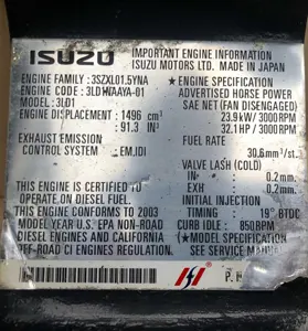 Genuino 3LD1 Excavadora Motor diésel 3LD1 Conjunto de motor usado 70% Nuevo Original japonés para motores de maquinaria ISUZU Estándar