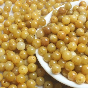 6Mm 8Mm 13Mm Natuurlijke Gele Jade Kralen Glad Rond Echt Geel Jade Losse Kralen Voor Diy Sieraden - Product Image 4