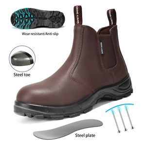 <span class=keywords><strong>Scarpe</strong></span> <span class=keywords><strong>Antinfortunistiche</strong></span> JIANKUN S3 Senza Lacci, Stivali in Pelle Liscia con Punta in Acciaio Antiurto/Antiperforazione, Antistatiche per Uomo, OEM/ODM - Product Image 1