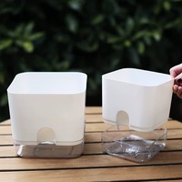 Pot Tanam Bunga Plastik PP dengan Alas Plastik untuk Memeriksa Kadar Air, Cocok untuk Tanaman Indoor