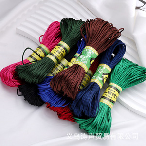 เชือกถักมือแบบจีนเกาหลี ยาว 20 เมตร อุปกรณ์ทำเครื่องประดับ DIY ขนาด 12 มม. หลากสี วัสดุงานฝีมือสำหรับทำสายคล้องโทรศัพท์ - Product Image 3
