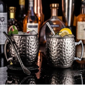 Tazas Moscow Mule 100% Cobre, Tazas de Cobre Plateado al por Mayor de 16 oz en Caja de Regalo - Product Image 2