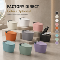 Cuvette de toilette carrée en céramique personnalisable OEM/ODM, WC monobloc avec télécommande, siphon en S/P pour villa, hôtel, appartement
