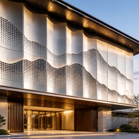Panneau mural extérieur en aluminium perforé décoratif, système de façade à motif personnalisé pour centre commercial