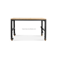 Banc de travail robuste de 60 pouces avec plateau en bois de caoutchouc, réglable en hauteur sur 5 niveaux, table en métal avec multiprise, capacité de 800 kg, personnalisable OEM/OBM