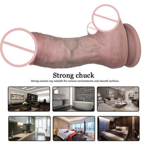 Masturbateur pour femmes européennes et américaines, en silicone platine, pénis artificiel, imitation chair douce, avec ventouse géante, fabriqué en Chine - Product Image 4