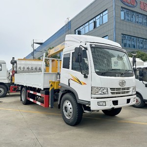 รถบรรทุกติดเครน CLW FAW 4x2 ขนาด 5 ตัน บูมแบบยืดหดได้ ปั๊ม Huade เกียร์มอเตอร์ ระยะหมุนเลี้ยวสั้น 20 เมตร ยกไม้ - Product Image 3
