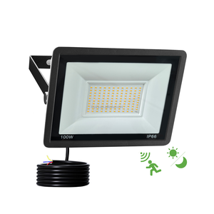 欧洲库存发光二极管泛光灯，带运动传感器PIR 50W 100W IP66室外雷达传感器聚光灯，适用于体育场车库 - Product Image 1