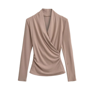 Runwaylover 3717 gaya Korea 2025 wanita seksi kaus V-Neck - Product Image 5