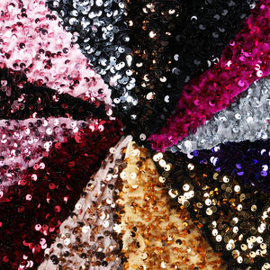 Kain renda beludru biru penuh warna mewah dengan payet untuk pesta pernikahan - Product Image 1