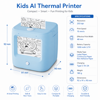 KI-Thermodrucker für Kinder mit Sprach-zu-Bild-Funktion und Sofortdruck ohne Tinte für Kreatives Lernen und Spaß
