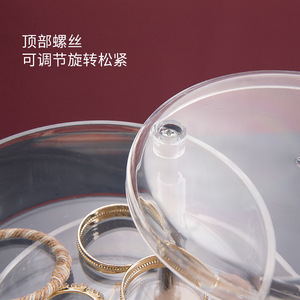 Multi Layer Transparent Rotating Jewelry Box For Earrings Bracelets Necklaces Dustproof Storage Round Four Tier Organizer - Product Image 3