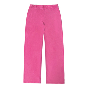 Vintage Wash <b>Hot</b> Pink Wide Leg Sweatpants for Men Retro Colorful Letter Print Drawstring Elastic Waist Casual Streetwear Trouser - Product Image 2