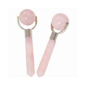 Outils de massage anti-âge en forme de cœur, 100% quartz rose naturel, ensemble de rouleaux de jade pour le visage - Product Image 6
