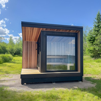 Sauna Móvil de Madera Maciza de Cedro Rojo con Diseño Moderno, 9kw, Ducha de Vapor Tropical para Exteriores, para 2 Personas, Superventas