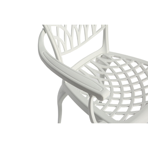 Patio Bistro Set Cast <b>Aluminum</b> <b>Table</b> and 2 Chairs with Umbrella Hole All Weather Metal Outdoor Furniture - Product Image 4