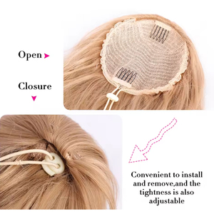 Extensiones de cola de <span class=keywords><strong>caballo</strong></span> con cordón largo, cola de <span class=keywords><strong>caballo</strong></span> ondulada rizada <span class=keywords><strong>rubia</strong></span> sintética para mujer, Clip de onda Natural en cola de <span class=keywords><strong>caballo</strong></span> - Product Image 4