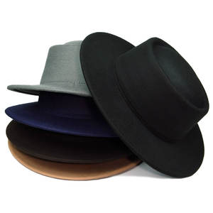 Fedora Vintage feutre automne hiver Style britannique <span class=keywords><strong>chapeau</strong></span> Polyester matériel Jazz <span class=keywords><strong>chapeau</strong></span> pour les Occasions d'église pour hommes et femmes - Product Image 4