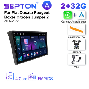 Lecteur DVD Voiture Android 4G 64G Carplay Auto Radio Stéréo de Navigation GPS pour Fiat Ducato Peugeot <span class=keywords><strong>Boxer</strong></span> Citroën Jumper 2 2006-2022 - Product Image 3
