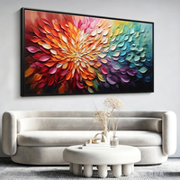 Peinture à l'huile florale, tenue d'artiste bohème, paysage botanique de fleurs épanouies, décoration murale pour salon