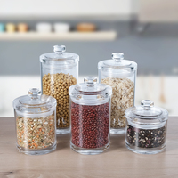 Pot de conservation alimentaire rond en acrylique moderne de 800 ml, directement de l'usine, pour le stockage et la conservation des fruits secs dans la cuisine