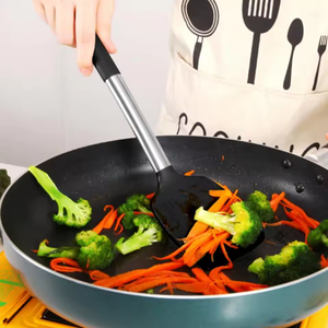 2個ノンスティックステンレススチールハンドル調理用炒め物ショベルステーキ魚卵パンケーキ器具キッチンシリコーンスパチュラセット - Product Image 2