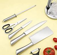 Ensemble de couteaux en acier inoxydable Zunck de 9 pièces, couteaux de cuisine ambidextres sur mesure avec aiguiseur, support en acrylique, design durable
