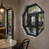 Ventana de Aluminio con Aislamiento Térmico y Vidrio Templado, Forma Irregular, Venta al Por Mayor, Acepta OEM para Villas de Lujo