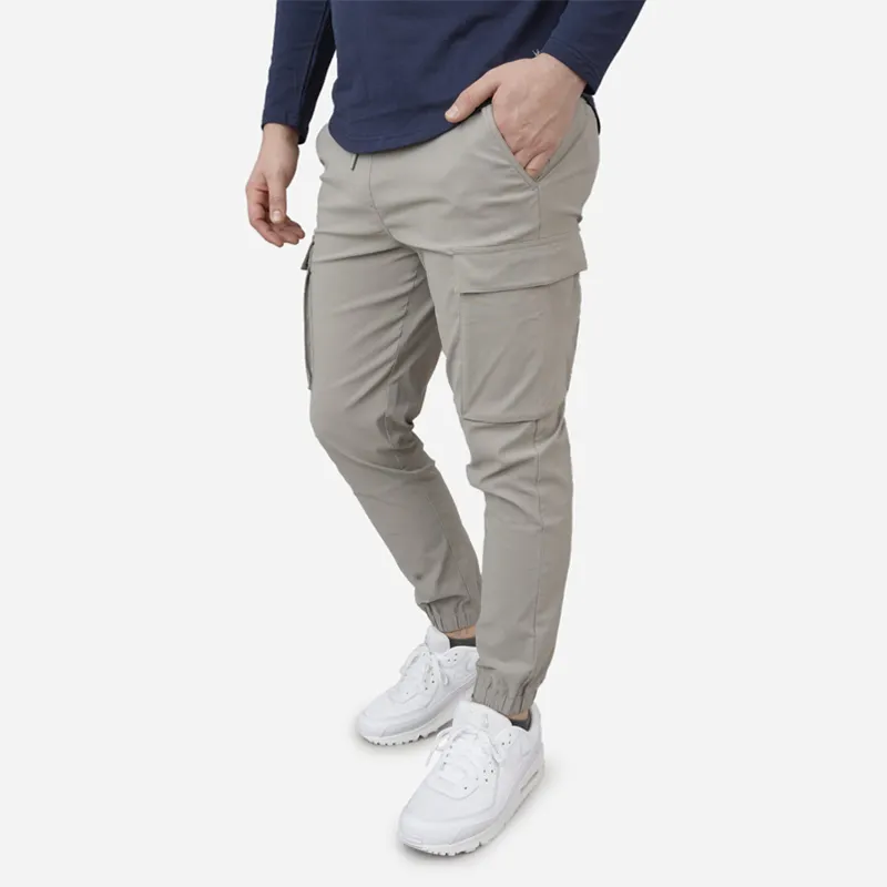 Op Maat Gemaakte Heren Premium Hoge Kwaliteit Actieve Jogger Stretch Nylon Spandex Lichtgewicht Cargo Broek