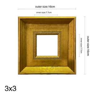 Tùy chỉnh rắn gỗ bán buôn màu vàng hình ảnh khung artware 3x3 treo tường trang trí nội thất khung ảnh - Product Image 2