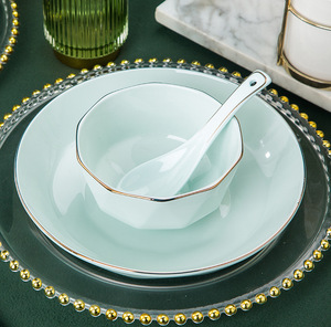 Hot Sale Wholesale Modern Design <b>Black</b> Ceramic Stoneware Dinnerware <b>Sets</b> Handmade for China Christmas <b>Dinner</b> Plate <b>Set</b> - Product Image 3
