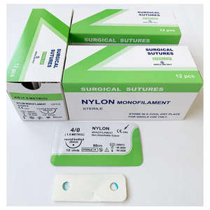 Sutures chirurgicales en monofilament de nylon 4/0 90 cm stériles à usage unique Consommables vétérinaires - Product Image 1