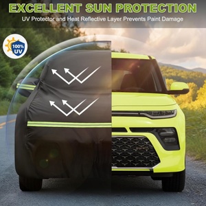 Housses <span class=keywords><strong>de</strong></span> voiture complètes d'extérieur pour Kia Soul 2009-2025, imperméables toutes saisons avec fermeture éclair sur <span class=keywords><strong>la</strong></span> porte pour <span class=keywords><strong>la</strong></span> protection contre <span class=keywords><strong>la</strong></span> neige, <span class=keywords><strong>la</strong></span> pluie, <span class=keywords><strong>la</strong></span> poussière et <span class=keywords><strong>la</strong></span> grêle, noires - Product Image 2