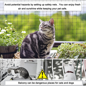 Valla de Seguridad para Gatos de Fácil Instalación con Accesorios Completos, Malla de Acero Inoxidable Reforzada para Protección de Balcones - Product Image 4