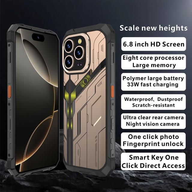 OEM 5G WIFI Rugged Smartphone IP68 Waterproof 7600mAh Battery Android 14 Mobile Phone 8GB RAM 128GB NFC Type-C Rugged Phone