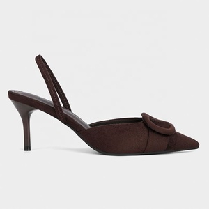 Zapatos de mujer de verano con dedos en Punta tacones expuestos tacones altos marrones moda Casual banquete trabajo tacones delgados <span class=keywords><strong>Sanda</strong></span> de mujer - Product Image 3