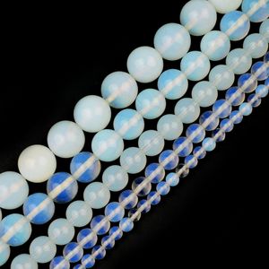 Perline rotonde Opalite naturale e opale per gioielli che fanno collana di perline di pietre preziose fai da te 15.5 pollici all'ingrosso 3/4/6/8/10/12/14MM