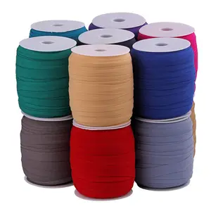 Wholesale Polyester / Cotton Fold Over Elastic 5/8 Inch Color Elastic Band