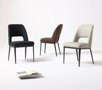 Chaise de salle à manger moderne en cuir - Empilable, stable et légère pour la maison, le bureau et les salons