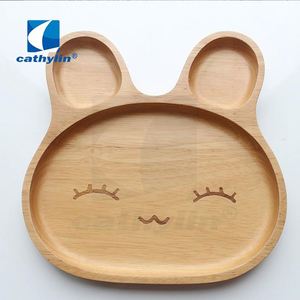 Eco-friendly Wholesale Kids Lovely Design Dinner <strong>Plate</strong> Baby Using Animal Design Natural <strong>Wooden</strong> <strong>Plate</strong> - Product Image 1