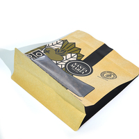 Sachets à fond plat debout imprimés personnalisés Sacs à gousset latéraux biodégradables Sac à thé scellé étanche à l'humidité en grains de café avec valve