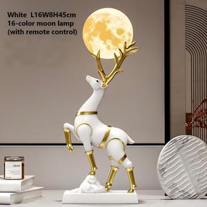 Lámpara de Luna Creativa de Resina con Adorno de Ciervo |   Decoración del Hogar Pintada a Mano para Mueble de TV y Dormitorio |   Regalo para Niños, Bodas y Negocios - Product Image 6