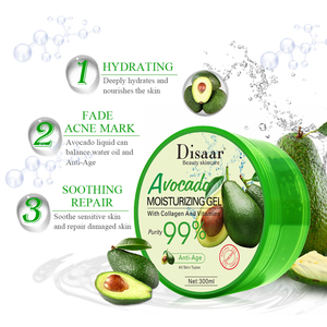 <span class=keywords><strong>Gel</strong></span> Hydratant Avocat Collagène Bio Contrôle de l'Huile Hydratation en Profondeur <span class=keywords><strong>Gel</strong></span> Lissant Avocat Hydratant pour le Visage et la Peau Marque Privée - Product Image 5