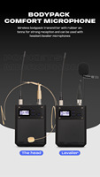 Système de microphone sans fil XTUGA X-26 True Diversity 1000M avec micro-casque/lavalier XLR, suppression du bruit, 2 canaux, pour extérieur et église