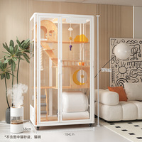 Fabricant de villas pour chats, maison pour chat en verre panoramique sur mesure, enclos pour animaux de compagnie, cage intérieure de petite taille.