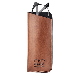 OEM ODM compatible portátil PU suave piel sintética gafas manga delgada viaje gafas de sol bolsa funda deslizante para gafas de protección - Product Image 1