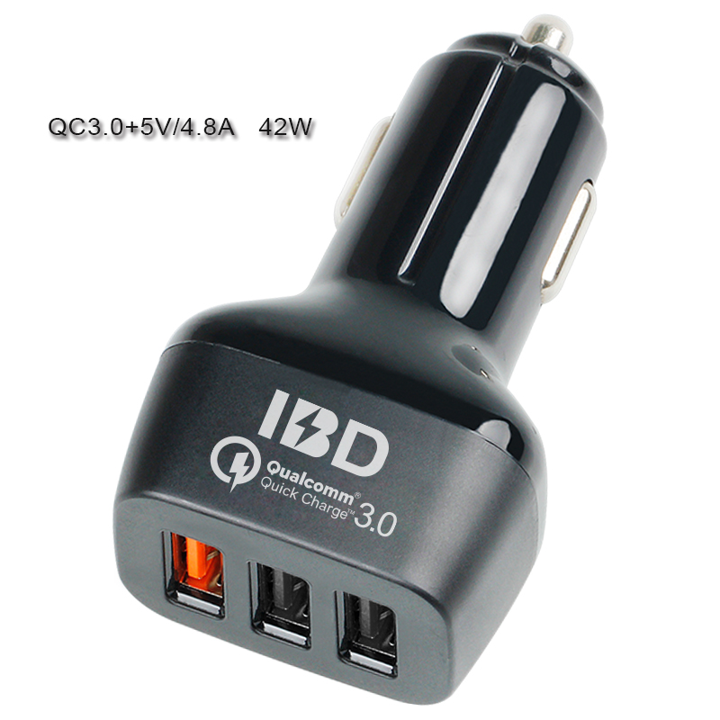 Автомобильное зарядное устройство 3,0 быстрая зарядка, 3 порт автомобильное зарядное устройство, двойной 2.4A зарядное устройство для автомобильного зарядного устройства