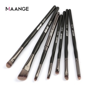 Tianmaange — ensemble de 7 pinceaux <span class=keywords><strong>à</strong></span> paupières, étiquette privée, personnalisé, de couleur noir, pour fond de teint, anti-cernes et ombres <span class=keywords><strong>à</strong></span> paupières - Product Image 3
