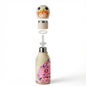 Bouteille d'eau isotherme en acier poli de qualité supérieure pour enfants, cadeau de luxe, mignonne, avec motif animal, en acier inoxydable - Product Image 6